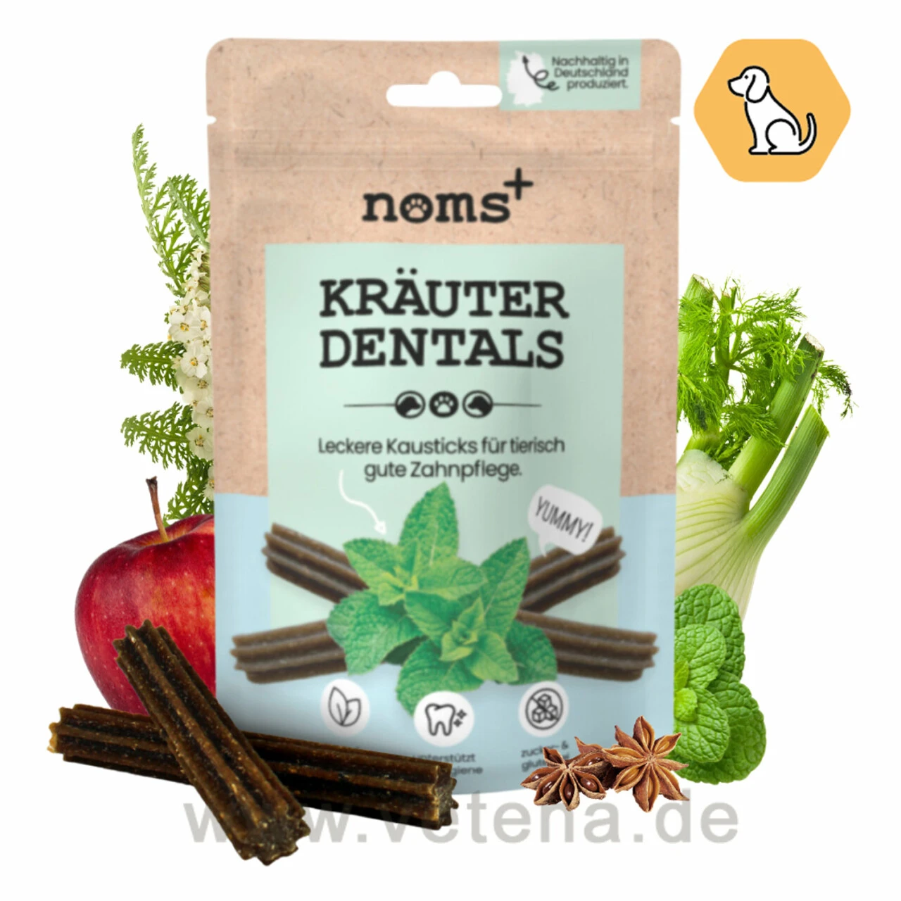 Noms+ Kräuter Dentals Für Hunde 1 Noms+ Kräuter Dentals Für Hunde